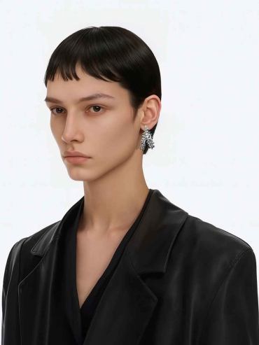 Silver Aridity Hoop Locker Earrings