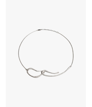 M.WONG Round Not Round - White Silver Buckle Necklace
