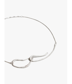 M.WONG Round Not Round - White Silver Buckle Necklace
