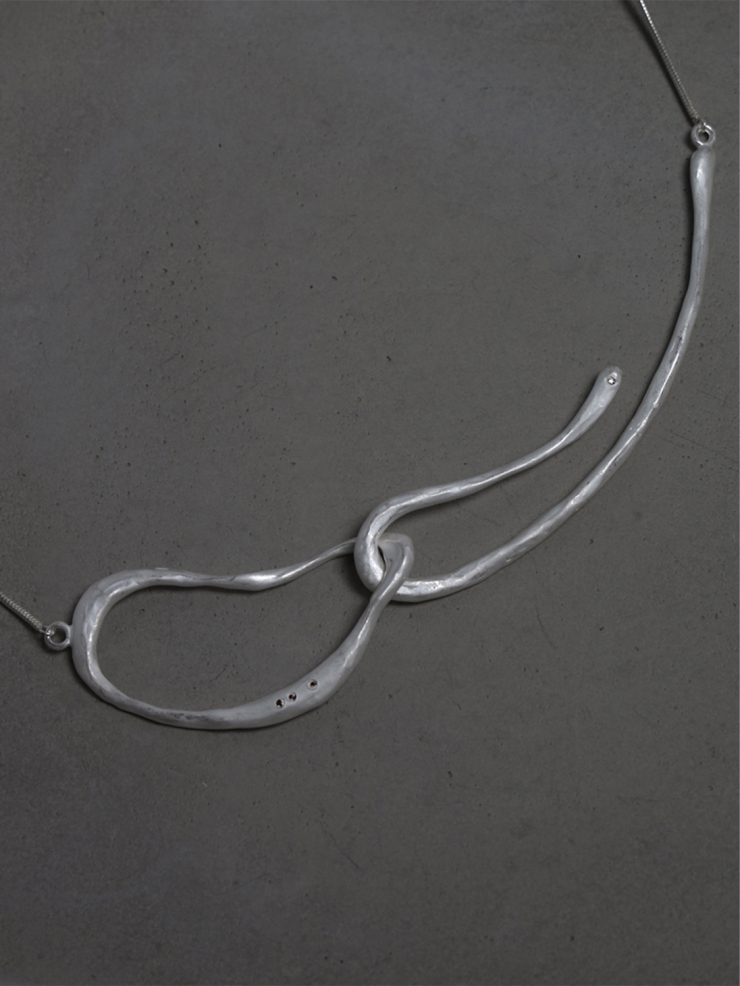 M.WONG Round Not Round - White Silver Buckle Necklace