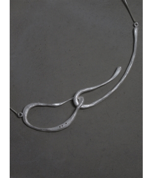 M.WONG Round Not Round - White Silver Buckle Necklace