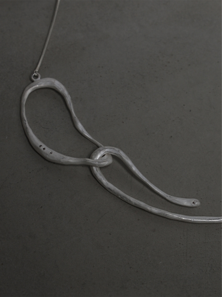 M.WONG Round Not Round - White Silver Buckle Necklace