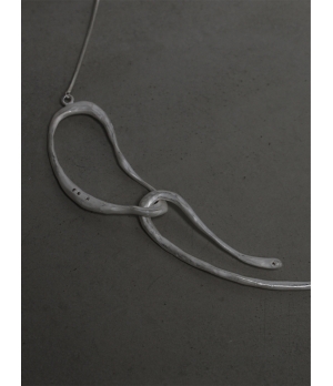 M.WONG Round Not Round - White Silver Buckle Necklace