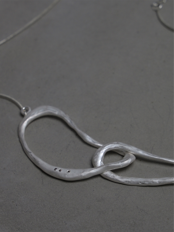 M.WONG Round Not Round - White Silver Buckle Necklace
