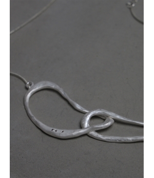 M.WONG Round Not Round - White Silver Buckle Necklace