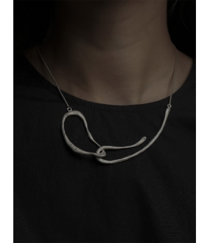 M.WONG Round Not Round - White Silver Buckle Necklace