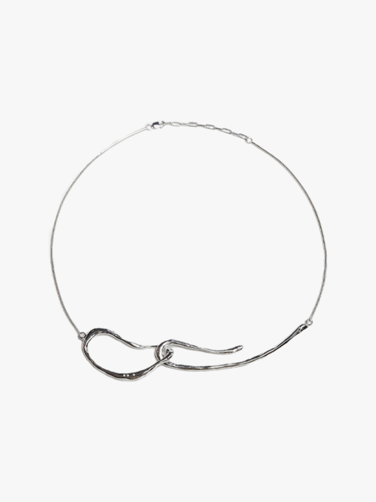 M.WONG Round Not Round - Silver Buckle Necklace