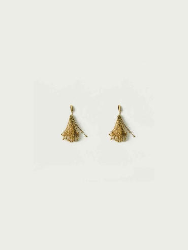 Gold Pine Needle Stud Earrings