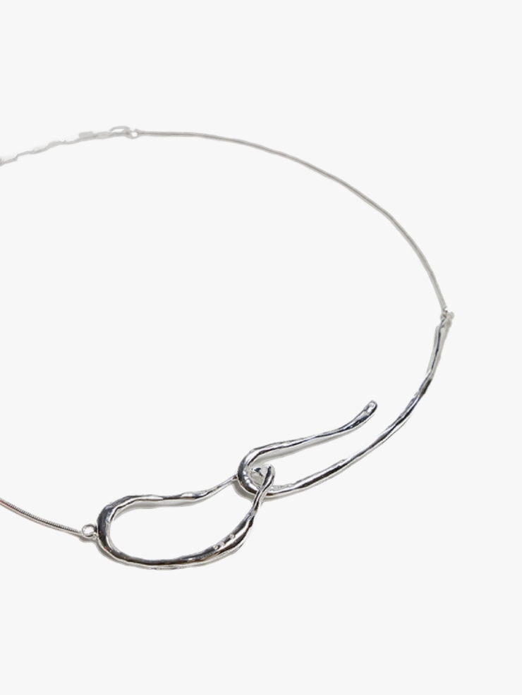 M.WONG Round Not Round - Silver Buckle Necklace