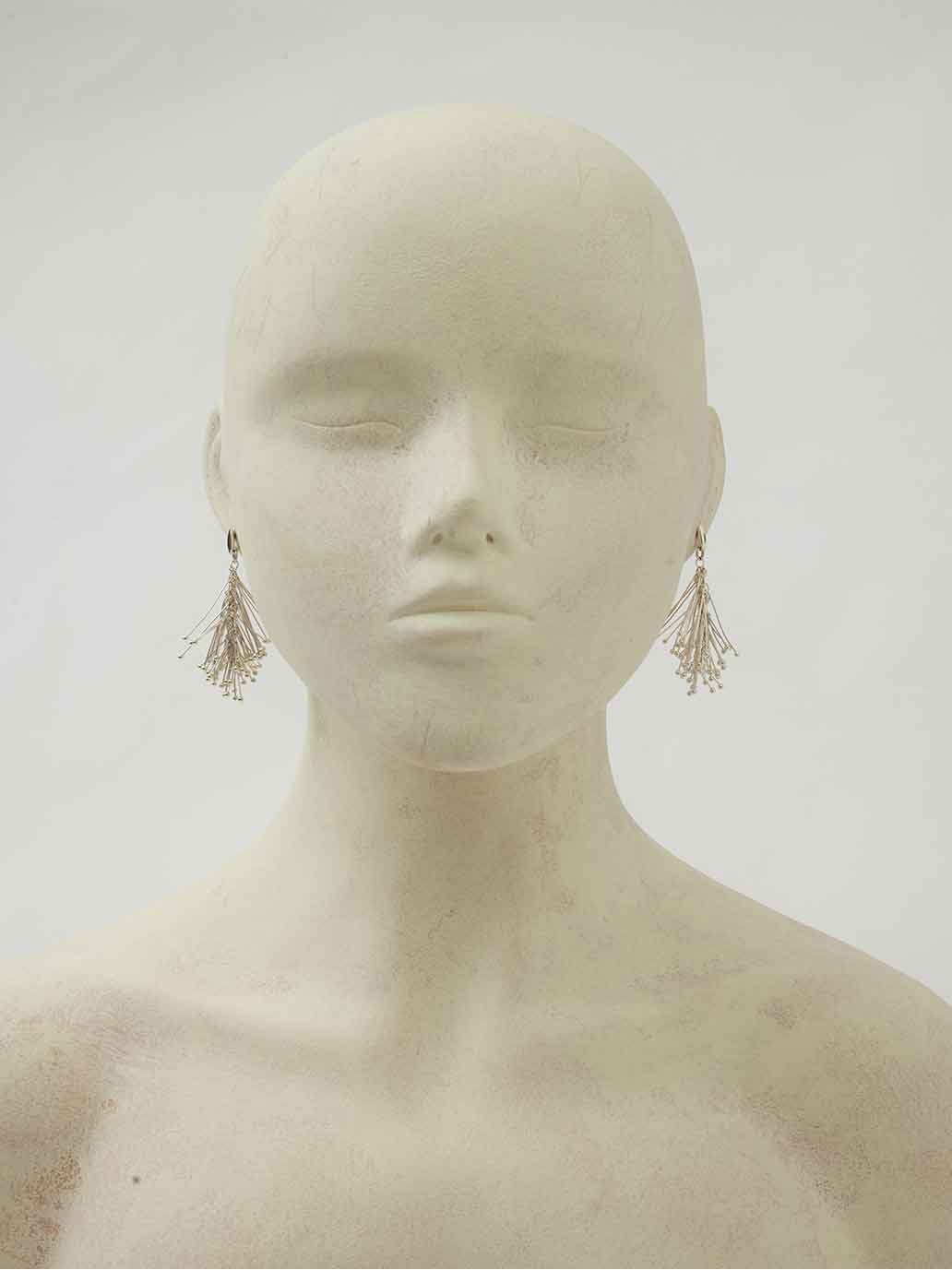 Silver Pine Needle Stud Earrings