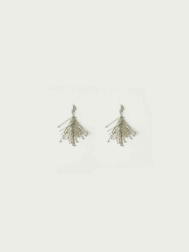 Silver Pine Needle Stud Earrings