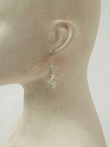 Silver Pine Needle Stud Earrings