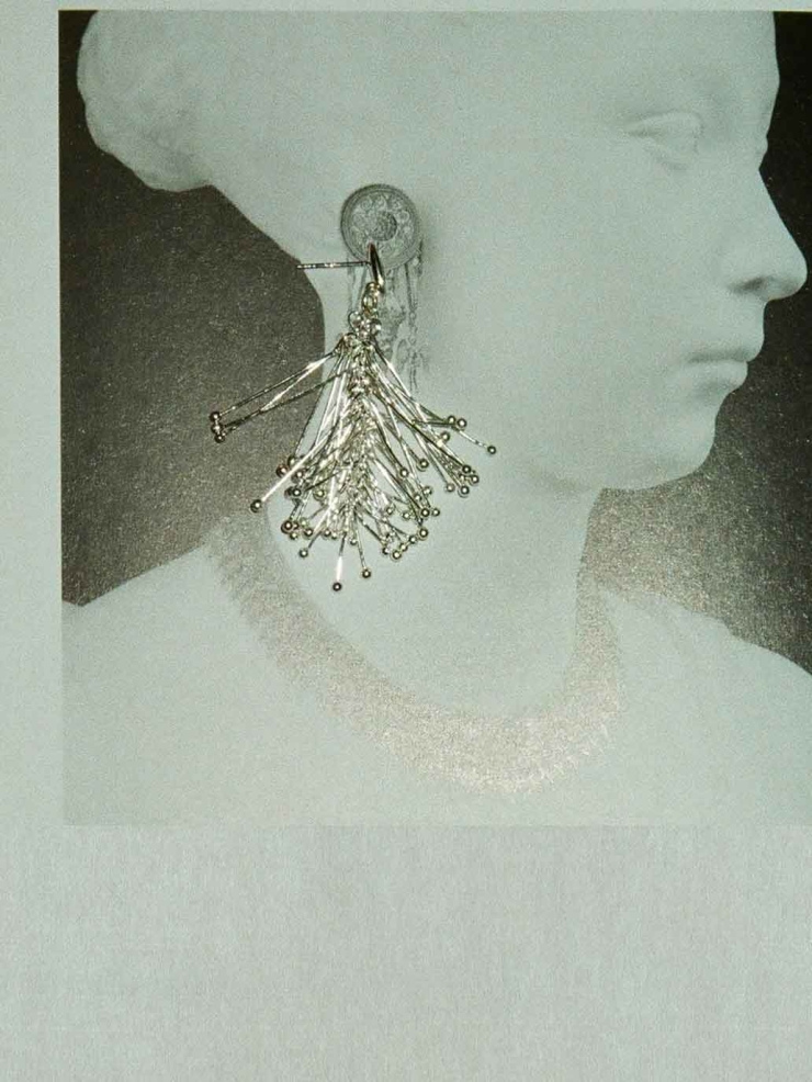 Silver Pine Needle Stud Earrings