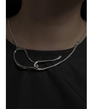 M.WONG Round Not Round - Silver Buckle Necklace