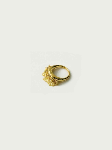Gold Rain Pine Ring