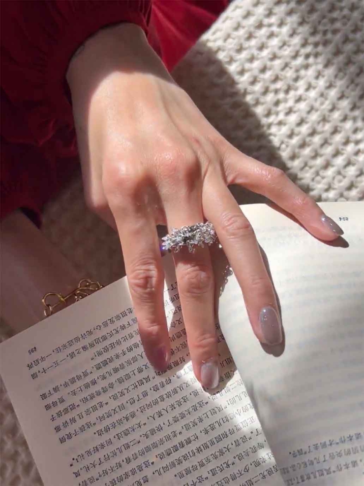 Silver Rain Pine Ring