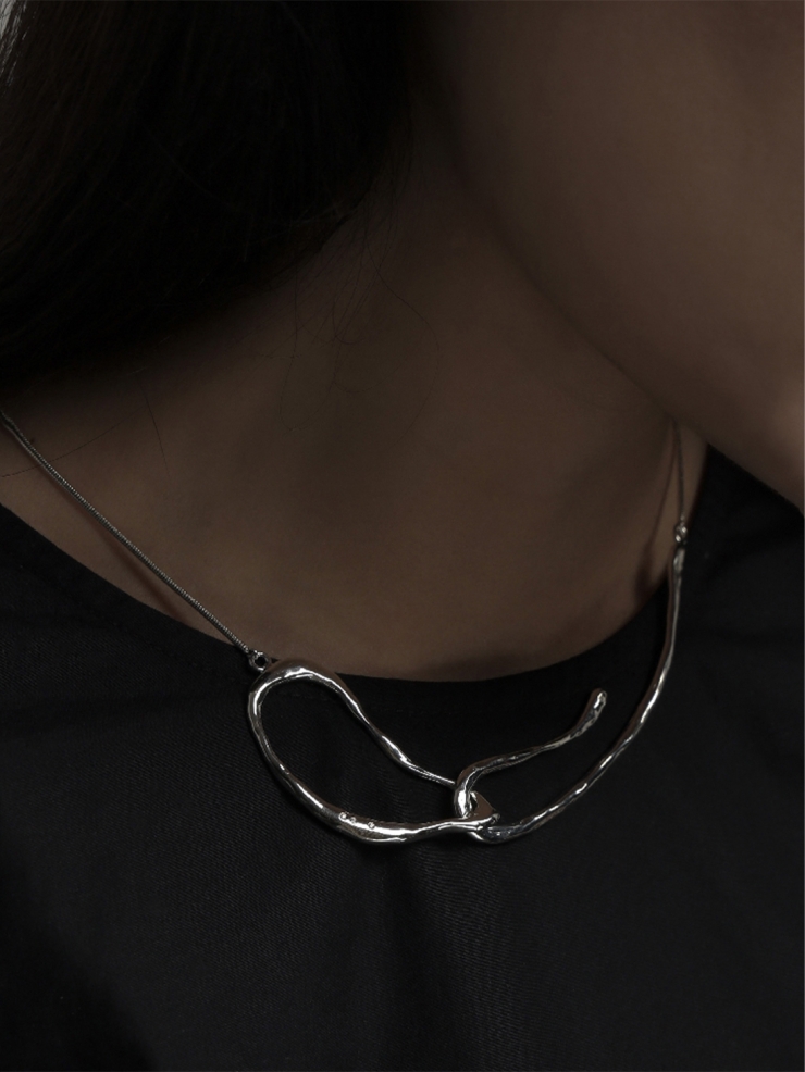 M.WONG Round Not Round - Silver Buckle Necklace