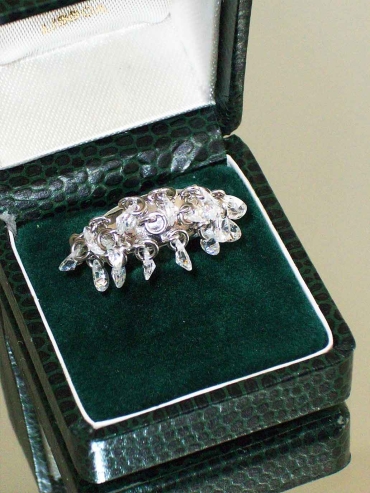 Silver Rain Pine Ring