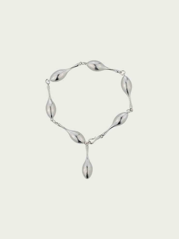 Silver Atomic Falling Teardrop Bracelet
