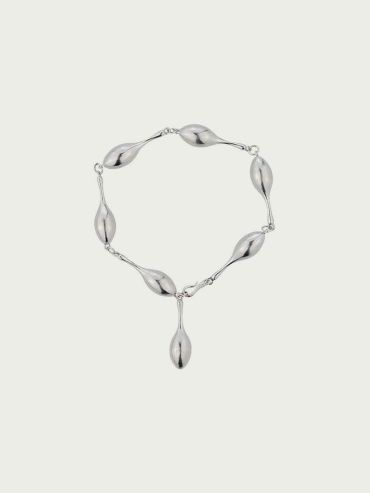 Silver Atomic Falling Teardrop Bracelet