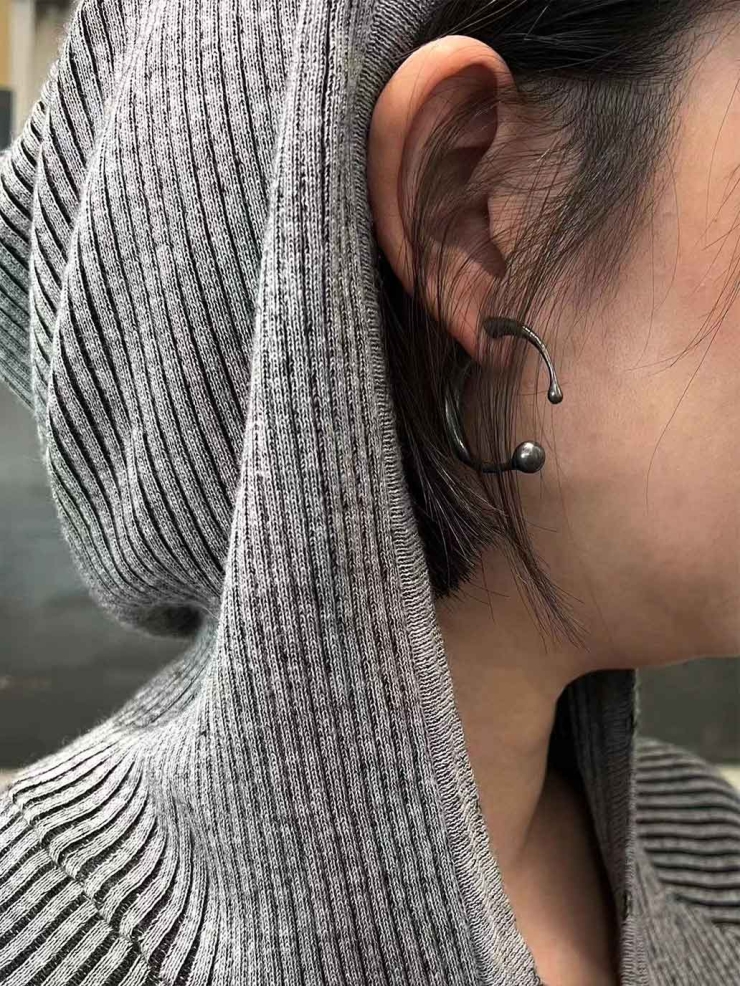 Black Atomic Collision Earrings