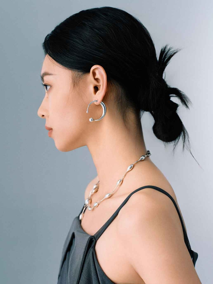 Silver Atomic Collision Earrings