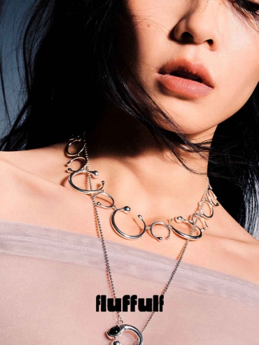 Silver Atomic Collision Statement Necklace