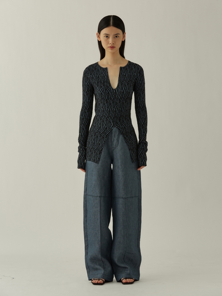 SWAYING Denim Wide-leg Pants