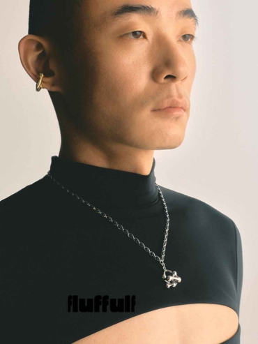 Silver Split Growing Irregular Sphere Necklace