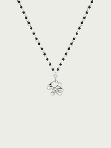 Silver Split Growing Irregular Sphere Necklace