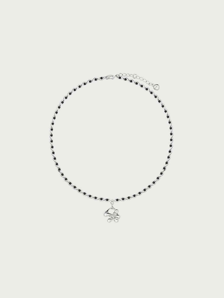 Silver Split Growing Irregular Sphere Necklace