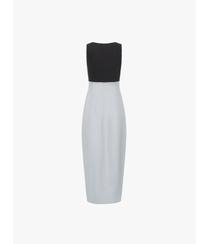 SWAYING Grey/Blue Knitted Patchwork Tank Dress