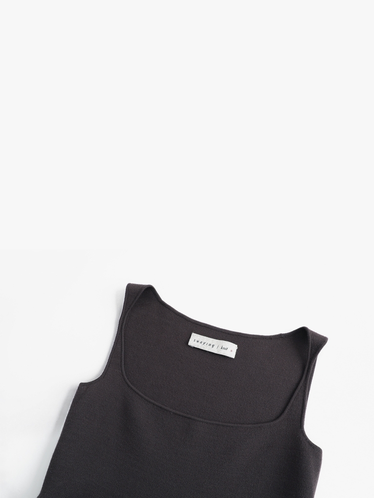 SWAYING Grey/Blue Knitted Patchwork Tank Dress