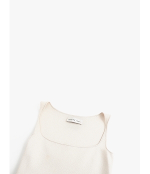 SWAYING Beige Grey/Linen Knitted Patchwork Tank Dress