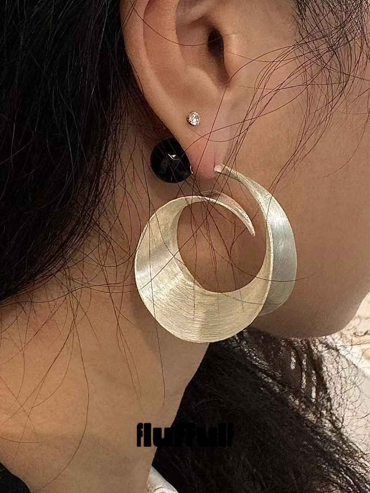 Silver Spiral Plate Earrings