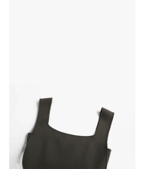 SWAYING Dark Green/Grey Organza Twisted Hem Dress
