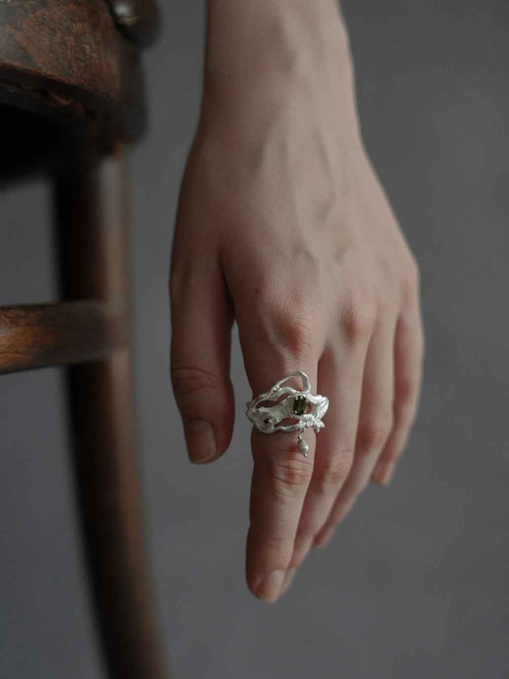 White Spirit Vine Ring