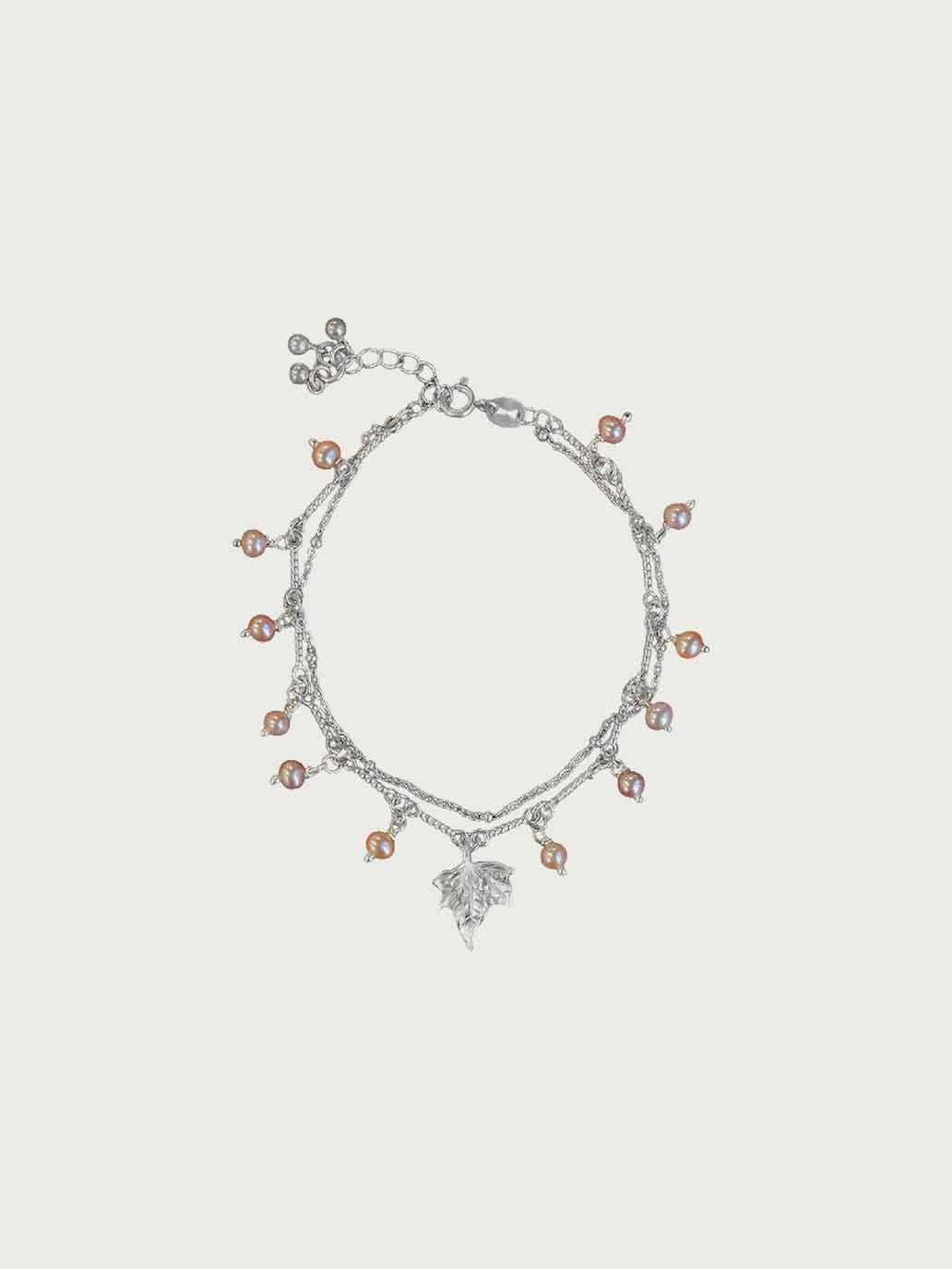Silver Grape Leaf Victory Fruit Bracelet