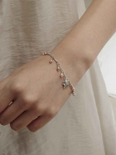 Silver Grape Leaf Victory Fruit Bracelet