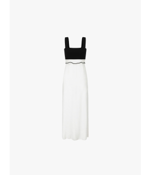 SWAYING White/Black Seamless Square-neck Tank Dress