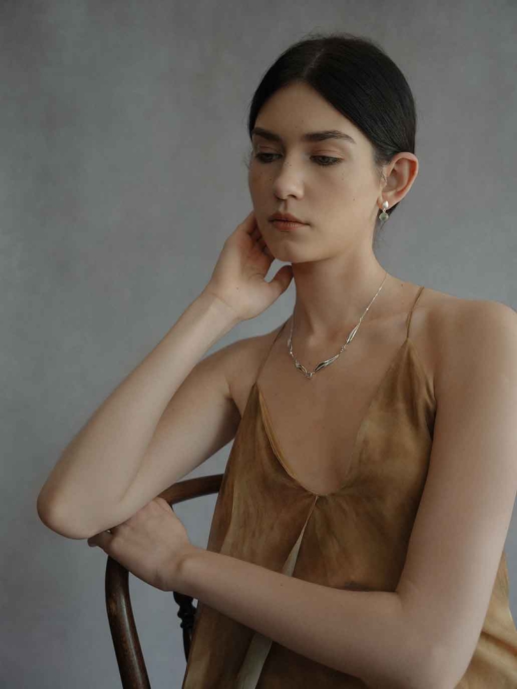 Silver Wind Leaf Necklace