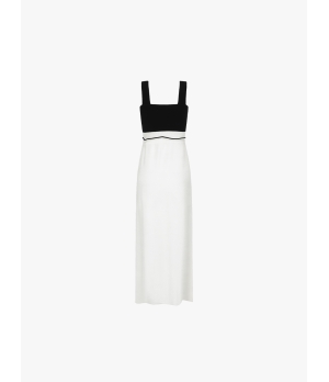 SWAYING White/Black Seamless Square-neck Tank Dress