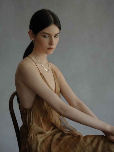 Silver Wind Leaf Necklace