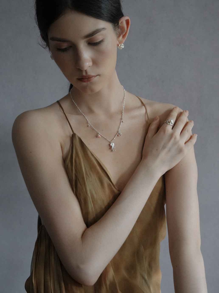 Silver Wild Fruit Vine Spirit Bead Necklace