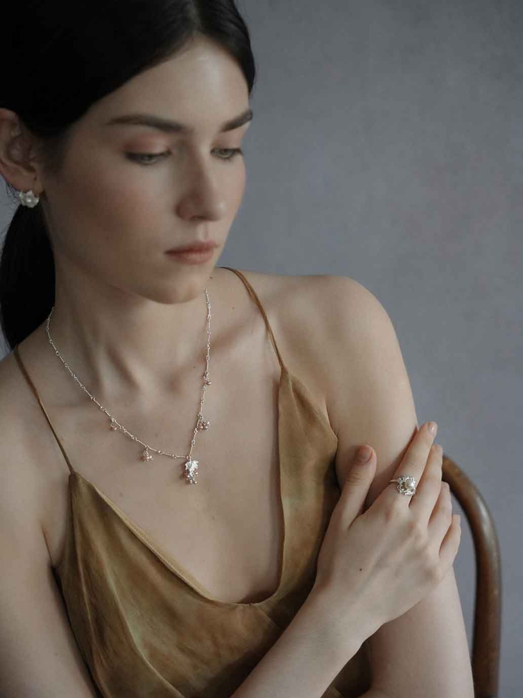 Silver Wild Fruit Vine Spirit Bead Necklace