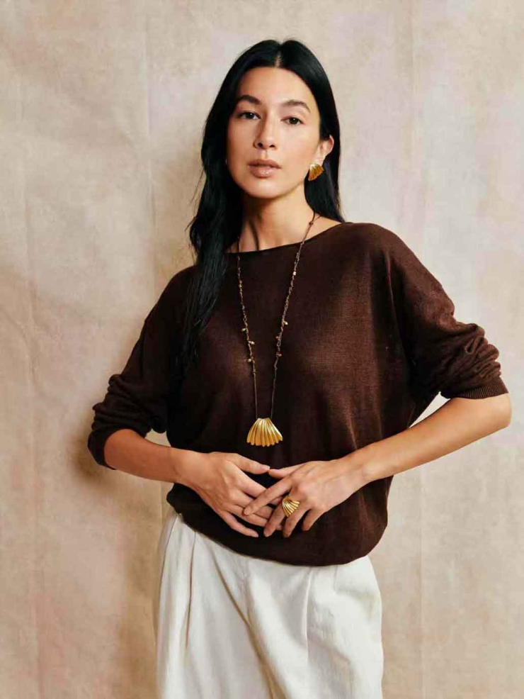 Gold Palm Leaf Stud Earrings