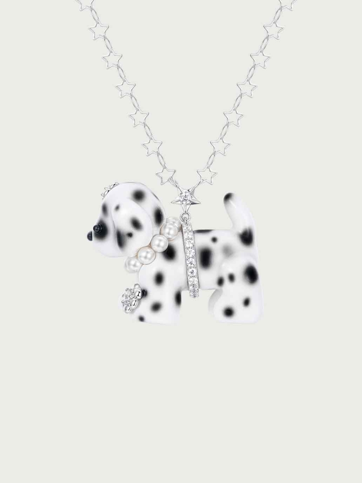 White Dog Necklace