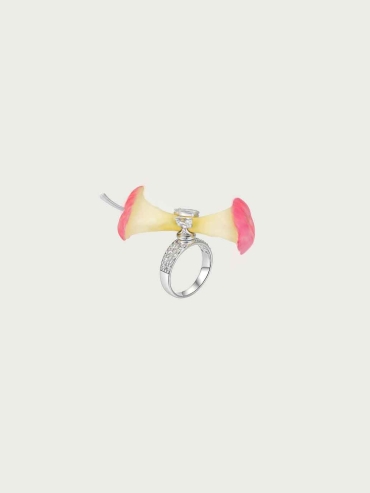 Pink Spinning Apple Core Ring