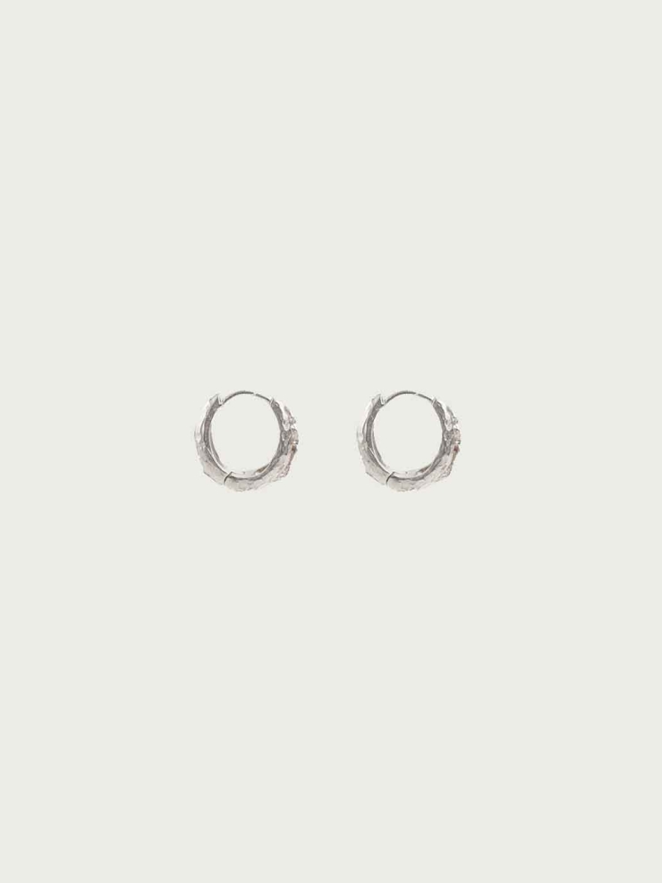 Silver Subtle Spark Mini Hoop Earrings