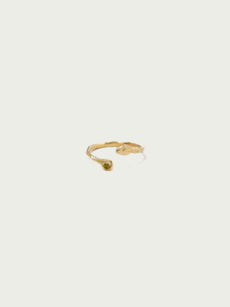Gold Peridot Slim Ring